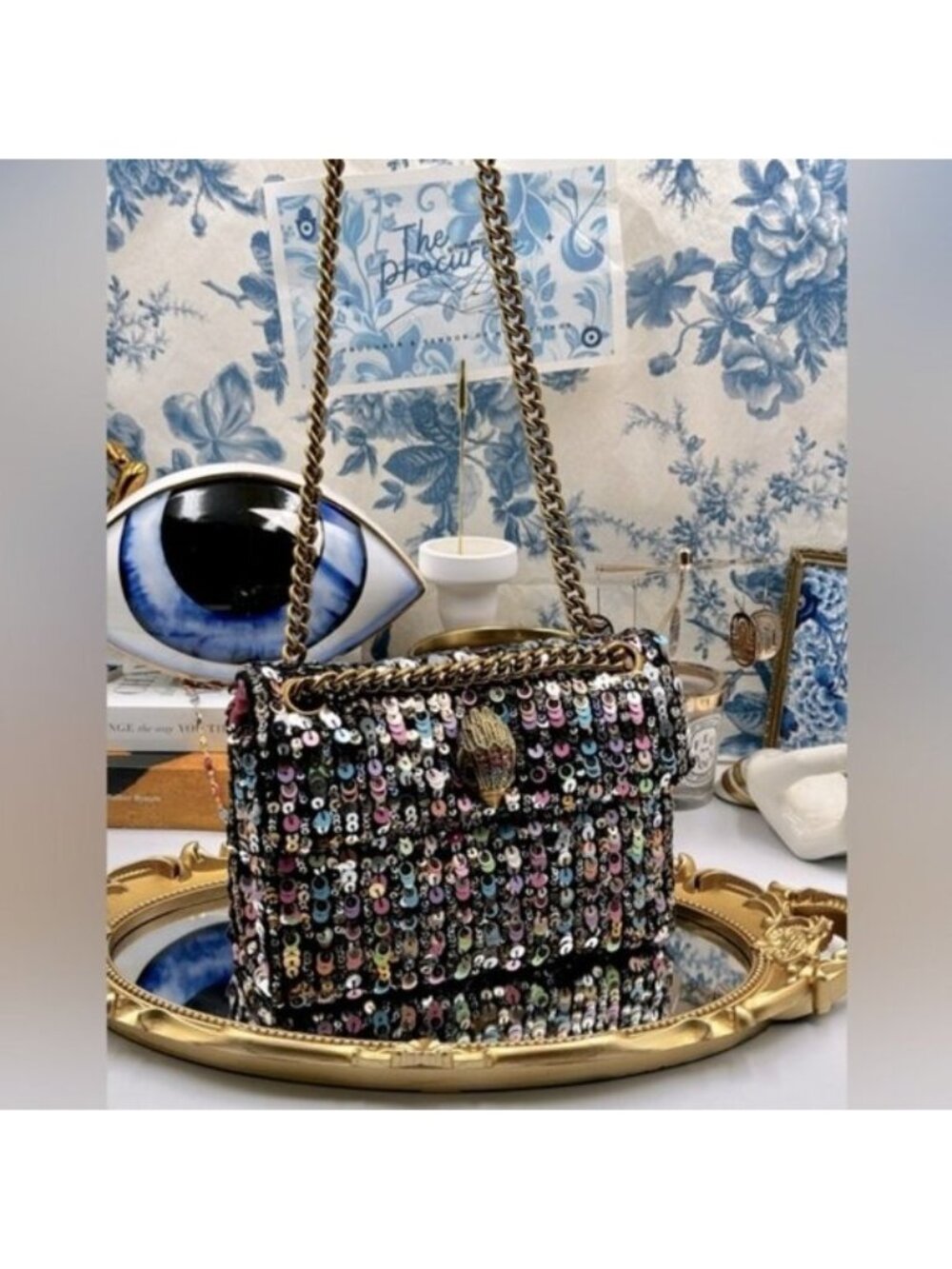 🆕 KURT GEIGER LONDON 🧿 NWOT Sequin Mini Bag, Crossbody - Multi Color